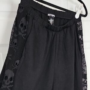 Black Skull Mesh Pants